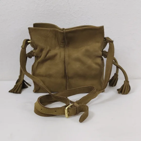 Anthropologie Tela Mini Crossbody by Miss Albright Luxe Nubuck Leather - Picture 1 of 12
